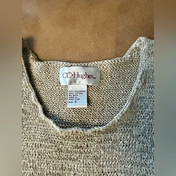 CC Hughes Light Brown Knit Sweater Tank Top Women’s Size Small - Picture 4 of 5